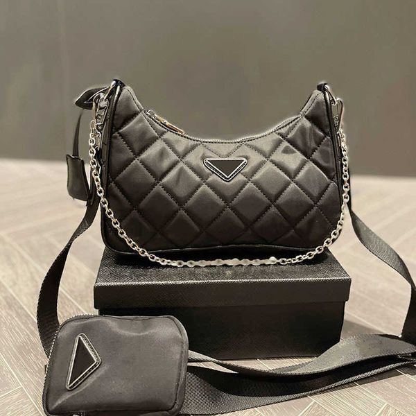 

designer bag purse nylon luxurys handbag women shoulder bag luxury underarm bags classic 3 in 1 crossbody purses woman chain handbags 221020
