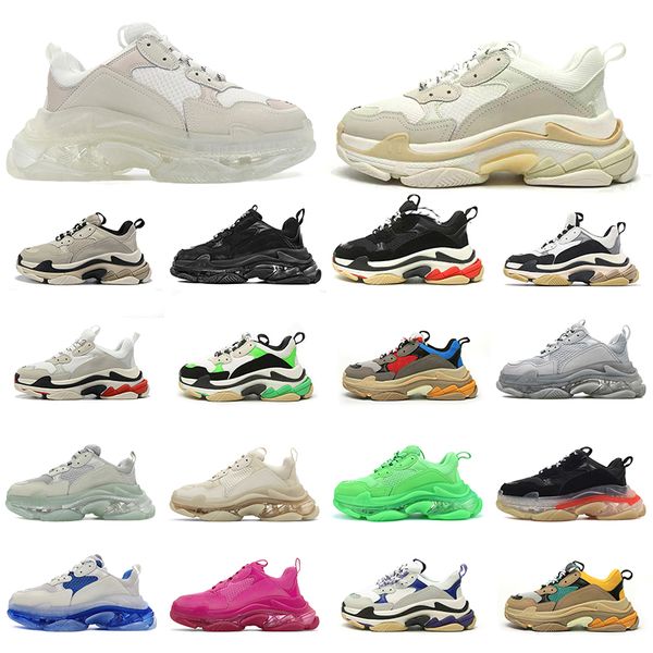 

designer triple s running shoes men luxury shoe clear sole black white blue pink mens trainers casual outdoor sneakers