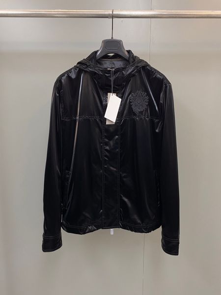 

2022 new luxury brand mens jacket highquality windproof material black trench coat fashion embroidery design r jacket, Black;brown