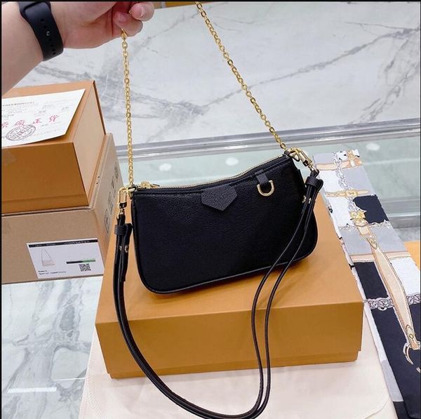 

easy pouch leather shoulder bag crossbody embossed flower chain handbag mini