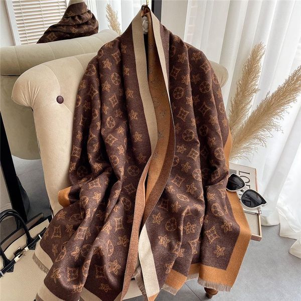 

winter luxury cashmere scarf women warm shawls and wraps designer horse print bufanda thick blanket scarves 2023, Blue;gray