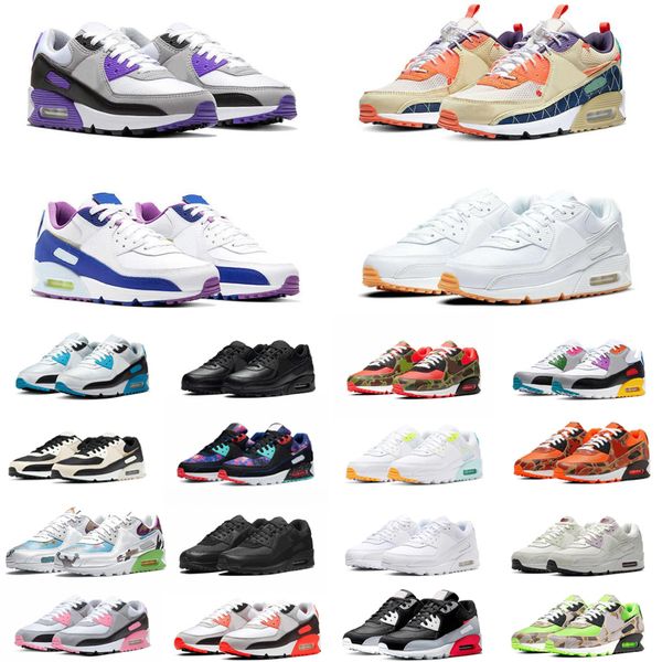 

original 90s running shoes 90 mens womens triple black white flyleather infrared laser blue obsidian orange camo unc batman trainers sneaker