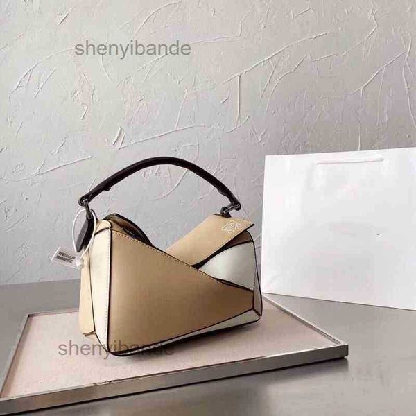 

designer loewss handbags 2121 spring bags and summer color leather two-layer cow matching geometric portable one shoulder cross carrying wom