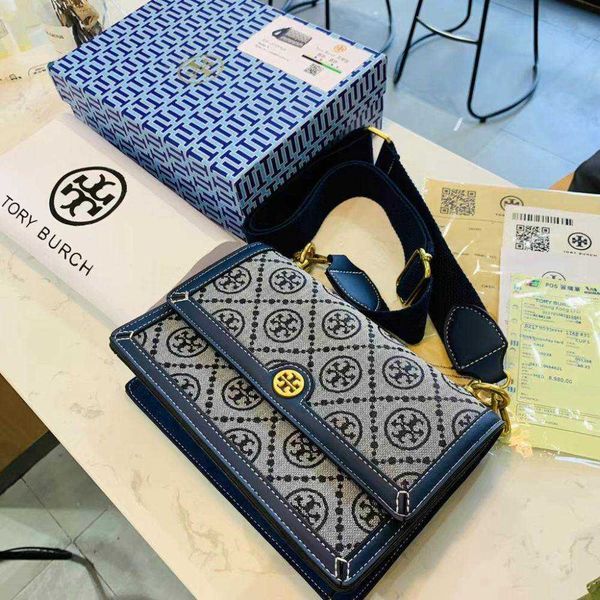

original quailty luxury torysburchs handbag fashion brand designer tb navy blue shoulder bag lady messenger single shoulder crossbody leisur