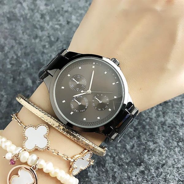 

fashion brand wrist watch for women girl th flag style steel metal band quartz watches tom 09201s, Slivery;brown