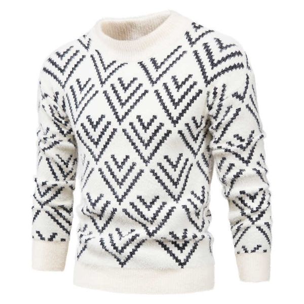 

new men's sweaters 2020 multi rhombus pullover men half collar long sleeve slim sweaters men casual fashion male sweater pull men cloth, White;black