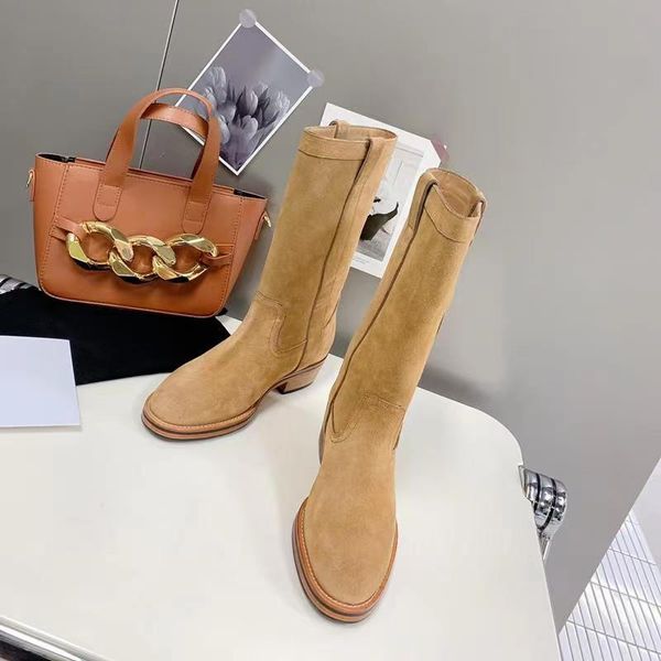 

womens boots custom cowhide leather large base size the upper in autumn and winter 2021 is made of with a, Black