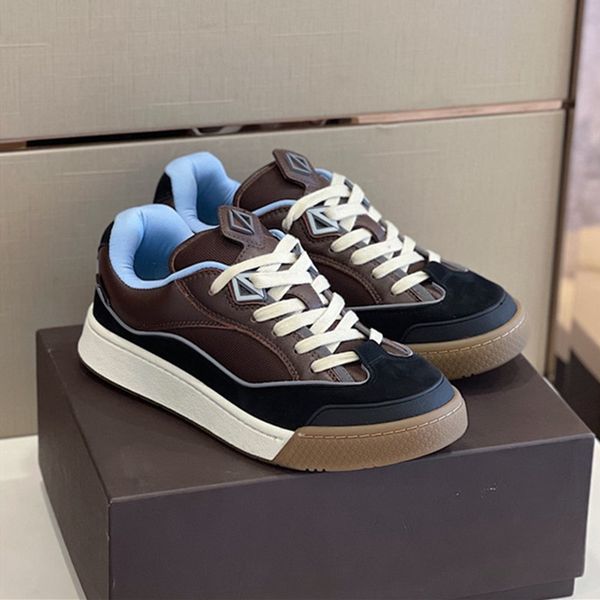 

classic color block low casual couple shoes retro two color comfortable flat sneakers, Black