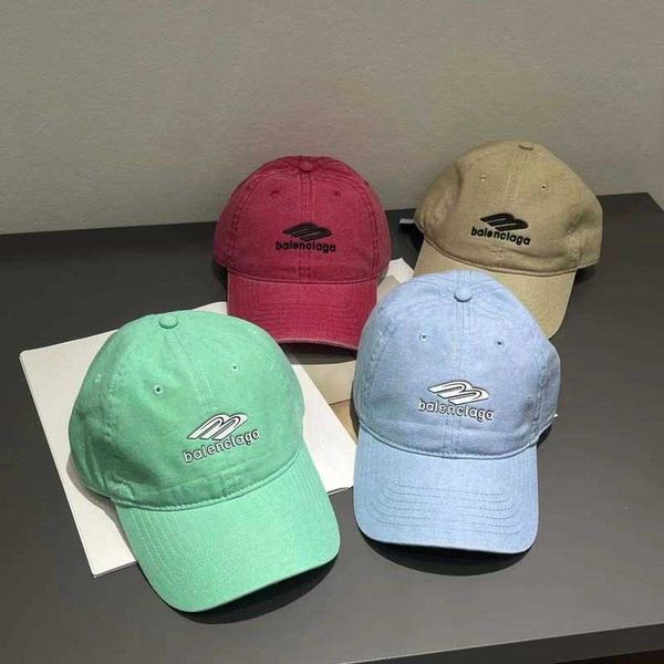 

b letter designer hats paris new denim baseball cap fashionable and simple colored duck hat small face sunshade hat with logo, Blue;gray