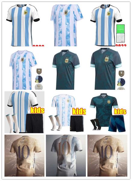 

2022 world cup new argentina soccer jersey football shirt dybala maradona di maria messis 22 23 dybala men kids kit sets uniforms, Black
