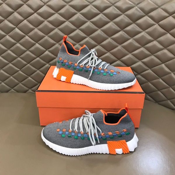 

sports shoes elegant brand men's flex sneakers knitted belt woven light soled technology canvas men's comfortable walking wholesal