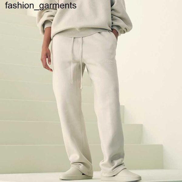 

designer double thread essential season flocked small standard straight tube pants terry casual pants pants, Black