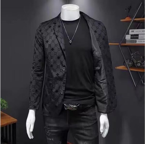

spring autumn new men's jackets blazer fashion slim casual blazer brand mens suit designer jacket outerwear men sale, Black;brown