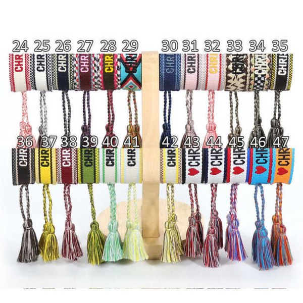 

women's bracelets fashion luxury brand bangle d designer jewelry embroidered word bracelet letter rope woven tassel simple trinket girl, Black