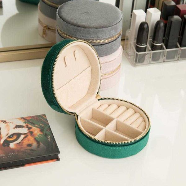 

jewelry boxes portable simple multifunctional organizer women girls gift earrings rings necklace storage case l221021, Black;white