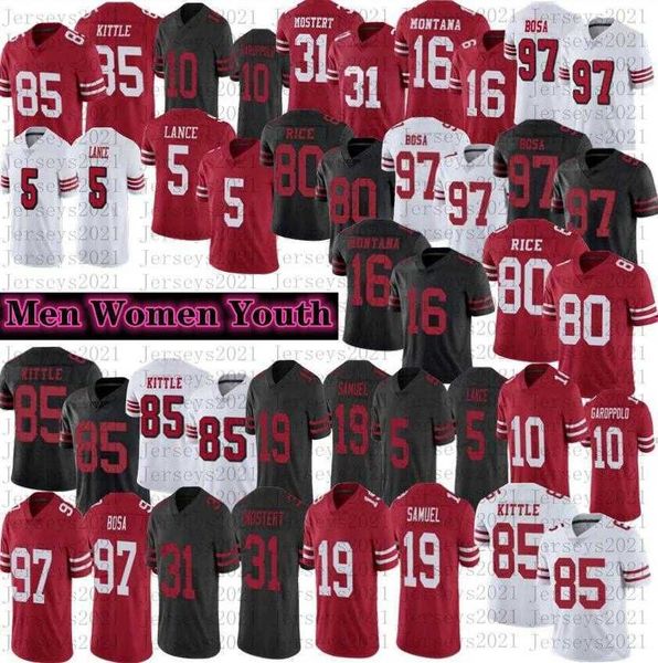 

mens jersey shirt shirt polos s s football 5 trey lance 85 george kittle 10 jimmy garopshirt polos s 97 nick bosa jerseys 19 deebo samuel 80, Black