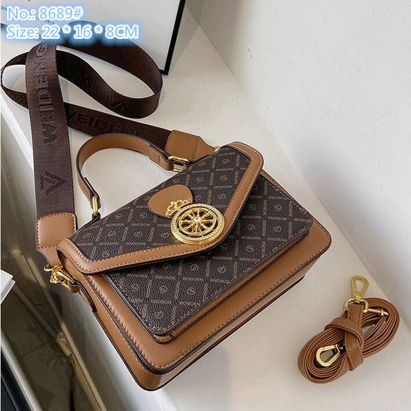 

Wholesale factory women shoulder bag 2 elegant color atmospheric polka dot handbag small fresh printed fashion mobile phone coin purse leather backpack, Khaki-8689#