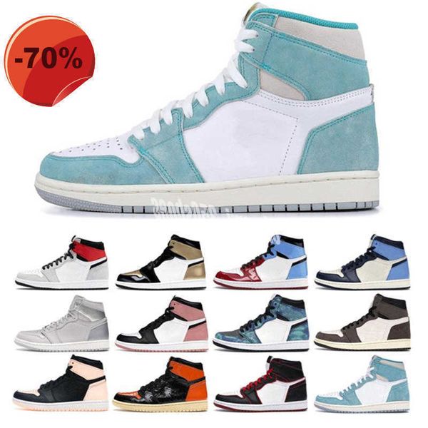 

dress shoes 2021 original jumpman 1 basketball shoes 1s obsidian unc fearless flight university blue red backboard sport sneaker trainer men, Black