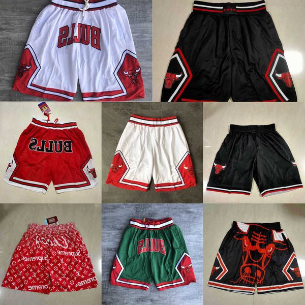 

basketball shorts chicago''bulls''men throwback pocket red black