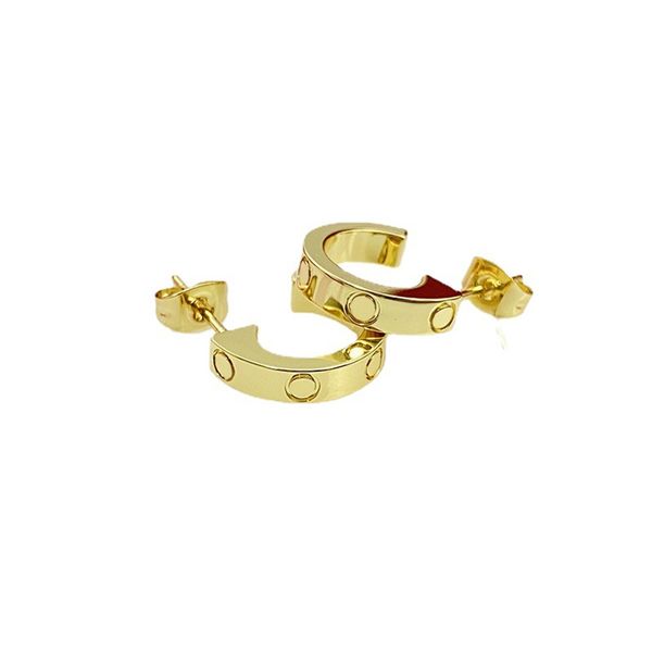 

luxury desgin studs designer earrings 316l stainless steel hip hop diamond stud gold rose earrings for women party wedding hoop wholesale fa, Golden;silver