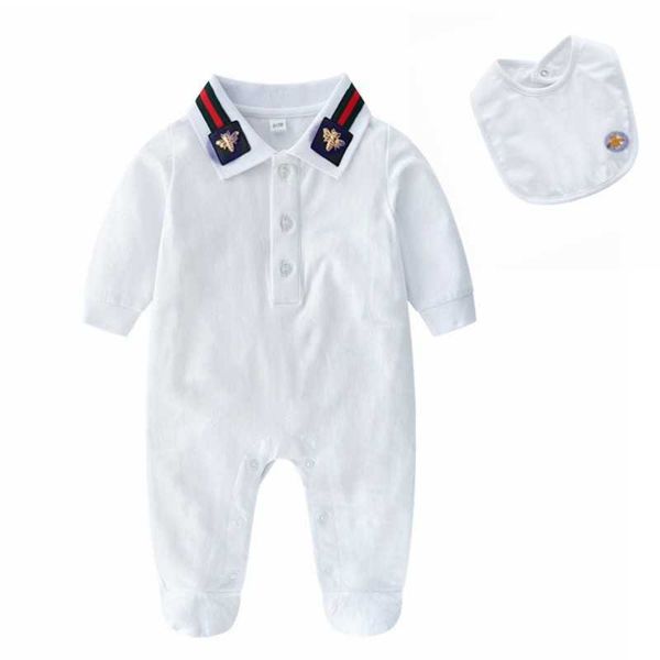 

rompers retail newborn baby embroidery cotton romper with bibs christmas 0-12m rompers toddle infant bodysuit children onesies jumpsuits kid, Blue