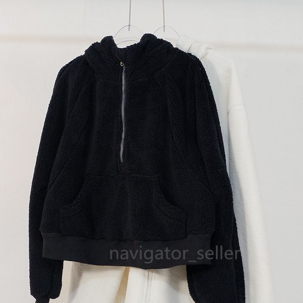 

ll-j035 fitness wear womens sportswear yoga outfits outer soft wool jackets outdoor apparel casual running exercise long sleeve
