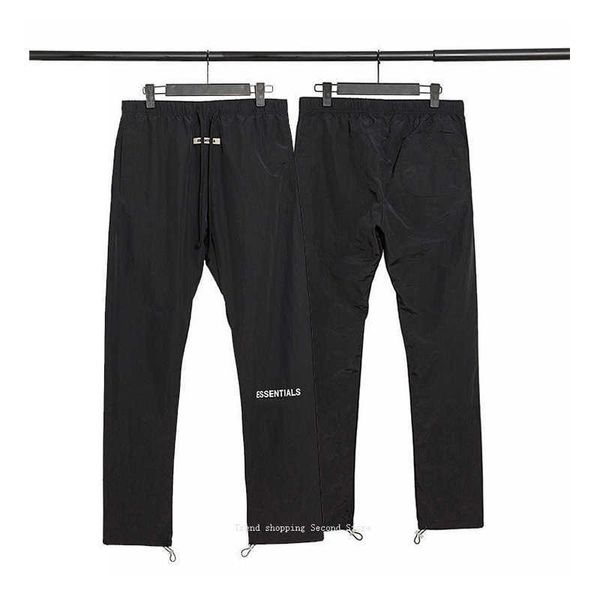 

ess trousers men's trouser reflective casual pants men women essentials overalls printed multi-pocket korean knitted harajuku jogging w, Black