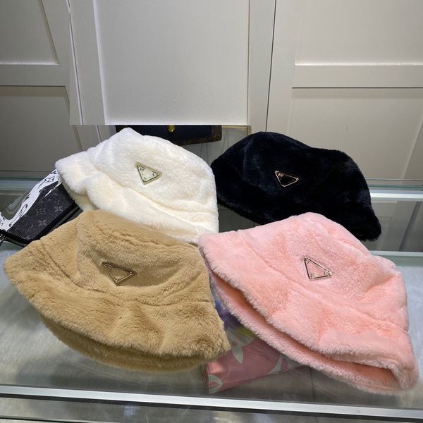 

2023 fashion teddy bucket hat women designer brand letter casual beanies fluffy fisher hats winter fuzzy caps luxurys designers bucket leisu, Blue;gray