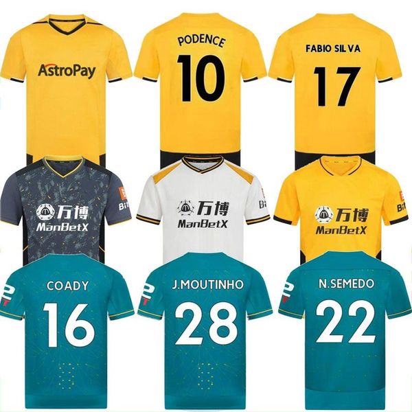 

new 22 23 wolves soccer jerseys raul semedo neto neves trincao 2022 2023 wanderers j otto podence gibbs hee chan wolverhampton football shir, Black;yellow