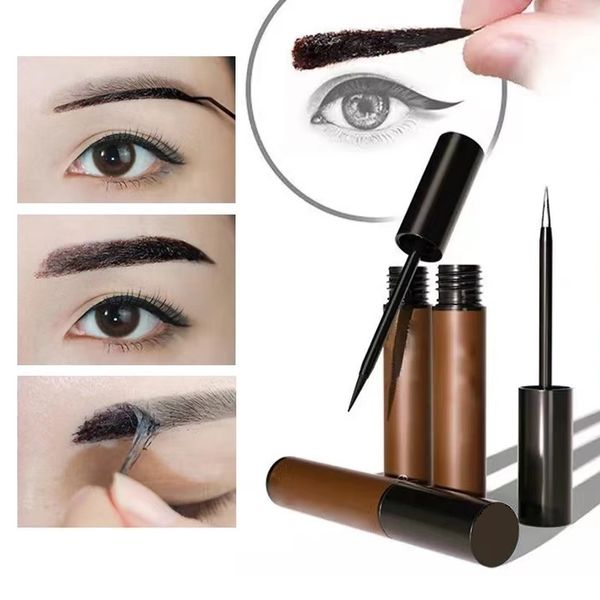 

2023 peel off eyebrow tattoo tint gel black coffee gray brown 4 color waterproof eye brow makeup long lasting cosmetics enhancer