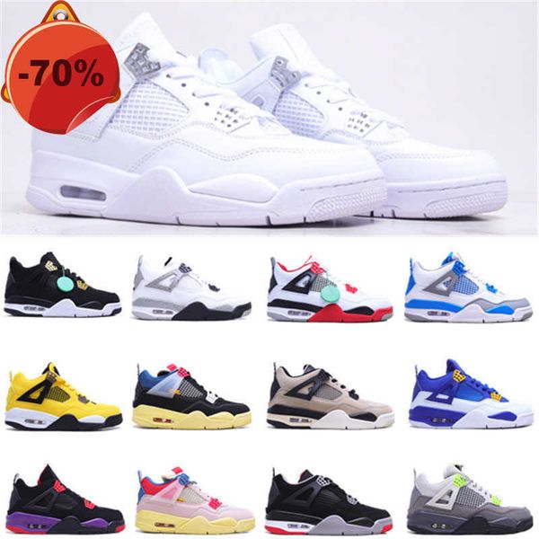 

new arrival jordam 4 mens basketball shoes travis scotts white oreo university blue sports running shoe jumpman 4s trainers women fashion
