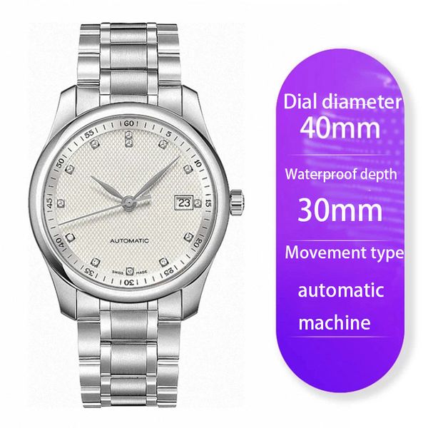 

2022 new luxury men's automatic mechanical watch business fashion multi-function calendar waterproof watches, Slivery;brown