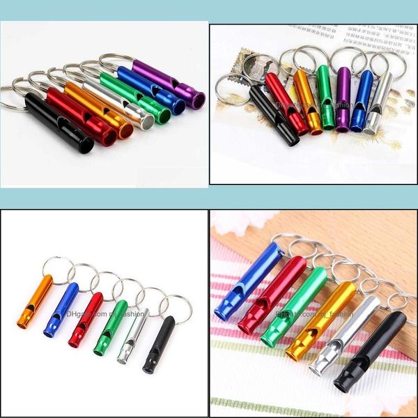 

keychains lanyards metal whistle keychains portable self defense keyrings rings holder fashion car key chains accessories outdoor ca dh1ls, Silver