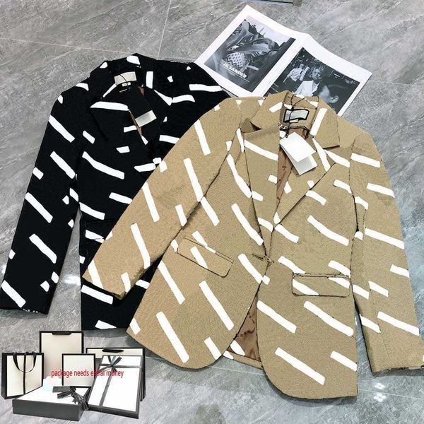 

women's fashion designer women's suit casual letter print trench coat elegant comfortable jacket autumn winter high-quality coat, Tan;black