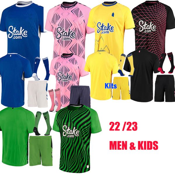 

22 23 soccer jerseys everton home away third calvert-lewin gray andre gomes dele townsend doucoure holgate 2022 2023 football shirt kits goa, Black;yellow