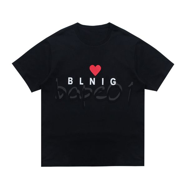 

fashion luxury mens t shirt polo shirt love limited letter print round neck short sleeve relaxed t-shirt black white pink asian size s-2xl, White;black