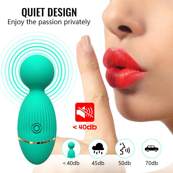 

costume accessories mini av wand vibratorultra soft silicone touchbody-safe silicone10 mode strong vibrationquietsecretrechargeablewaterp pe, Silver