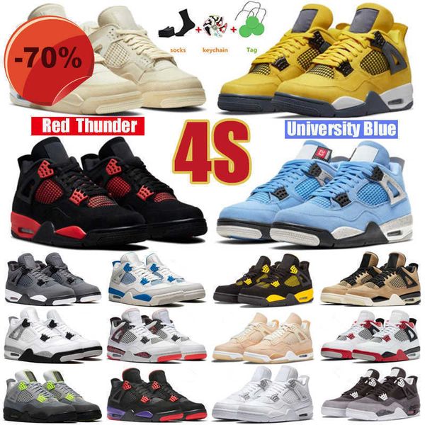 

basketball shoes sports sneakers university blue white red thunder black cat cool grey tour yellow noir 4s high 4 guava ice mens women