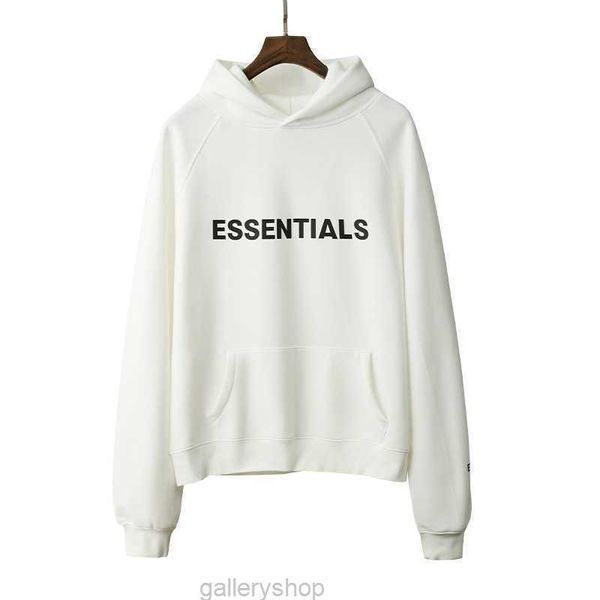 

es hoodies men's hoodies sweatshirts essentials double line fog high street loose hoodie couple american silicon brand coat 17, Black