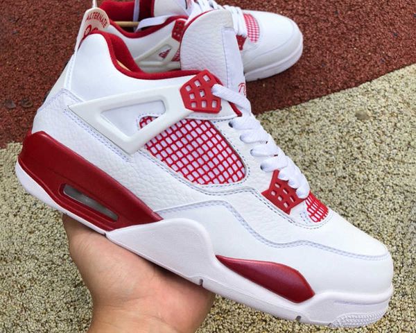 

jumpman 4s alternate 89 basketball shoes 4 white black gym red outdoor running trainers sports sneakers ship with box
