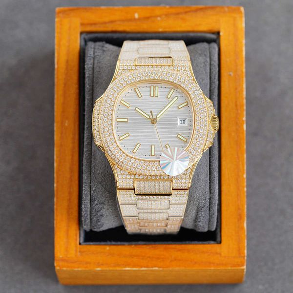 

wristwatches diamond mens watch automatic mechanical watch busins wristwatch stainls steel strap sapphire waterproof 40mm montre de luxej101, Slivery;brown