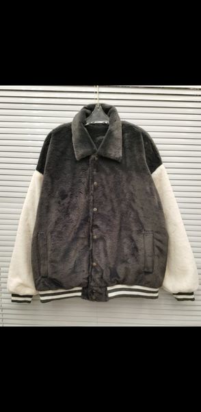 

men's and women's faux fur rabbit hair sweater embroidery mink coat loose original fabric all details perfect, Black