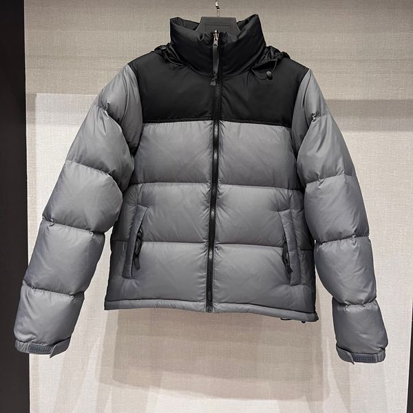 

designer winter down puffer jacket/coat embroidery outwear parkas grey men women size xs-xxl, Black