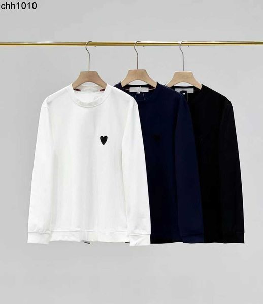 

plays love embroidery round neck sweater classic simple men's and women's versatile long sleeve casual, Black