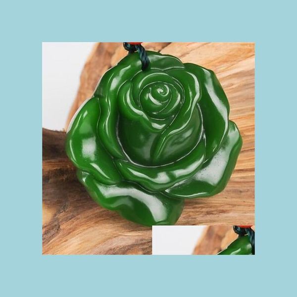 

pendant necklaces new natural jade china green white pendant necklace amet lucky roses flowers statue collection summer ornaments zxc dhvin, Silver
