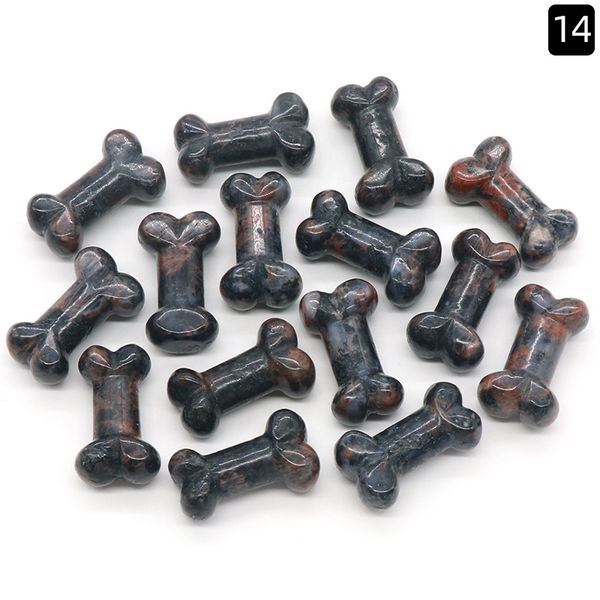 

wholesale natural crystals dog bone sesame stone gemstone bone statue crystal crafts for sale, Black
