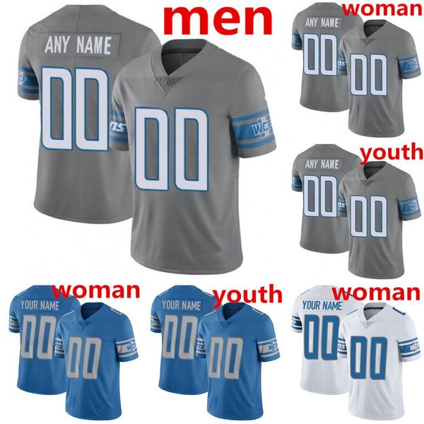 

97 aidan hutchinson jersey 18 jameson williams custom detroit''lions''20 barry sanders 16 jared goff 32 d'andre swi, Black