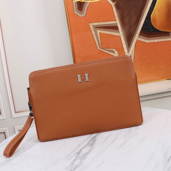 

7a designer men clutch bags genuine leather cowhide silver metal combination lock handbags