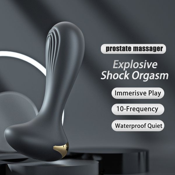 

costume accessories prostate massageranal vibratortinyultra-softstrong.10 modes vibrating.portablequietrechargeablewaterproofanal exerciser, Silver