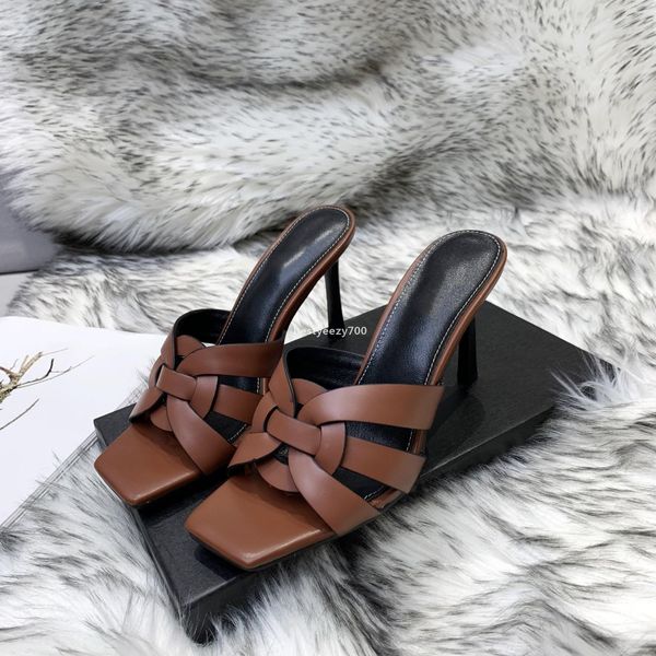 

sandal fashion women lady black brown leather high heels 9cm shoes pumps studded platform tribute sandals strap wedge slingback yslity jrc
